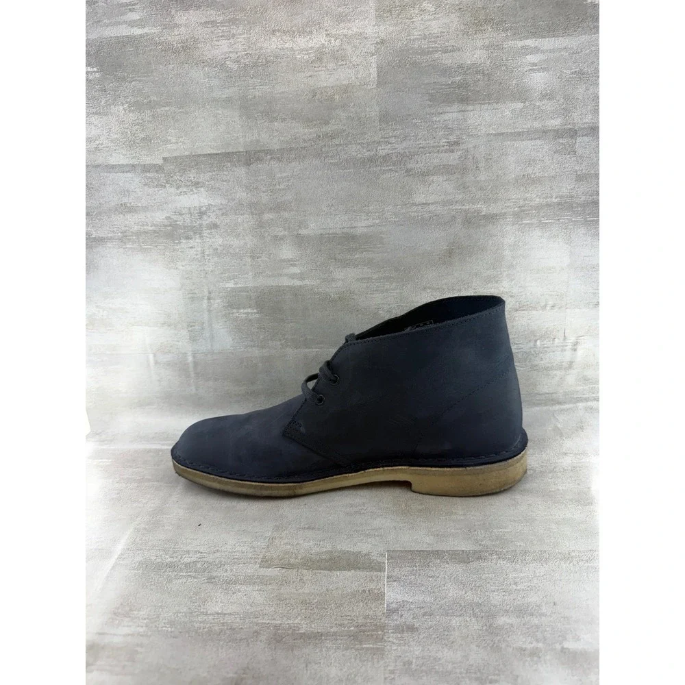 Clarks Originals Desert Boot Navy Blue Leather Chukka Boots Men Sz 10.5M